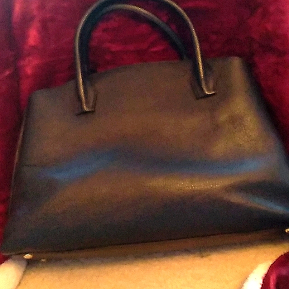 NWOT dressy dark chocolate IACUCCI Italian leather & suede tote. BEAUTIFUL 💫 - Picture 4 of 6